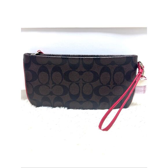 New! Coach Zip Top Large Wristlet Signature Canvas F65748 Msrp:$125.00 - Picture 2 of 7